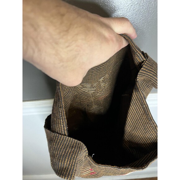 Handmade Woven Shoulder Bag Womens One Size Brown Boho Fringe Crossbody Tribal - Picture 4 of 8